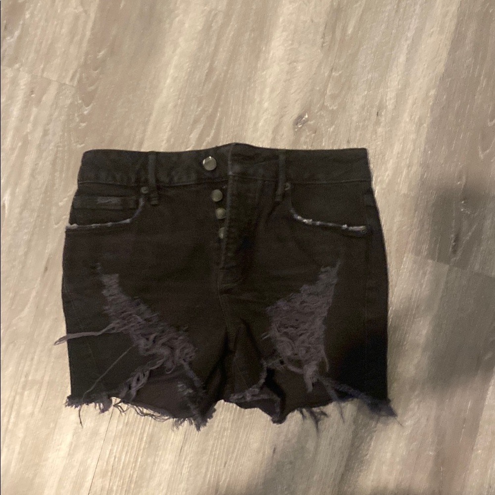 Good American Black High-Waisted Jean Shorts